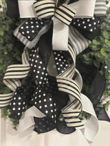 Elegant Black & White Farmhouse Bow - Emerald's Avenue