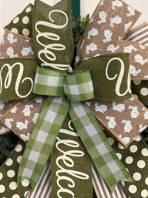 Farmhouse Welcome Easter Bow - Emerald's Avenue