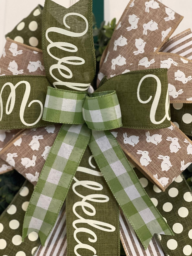 Farmhouse Welcome Easter Bow - Emerald's Avenue