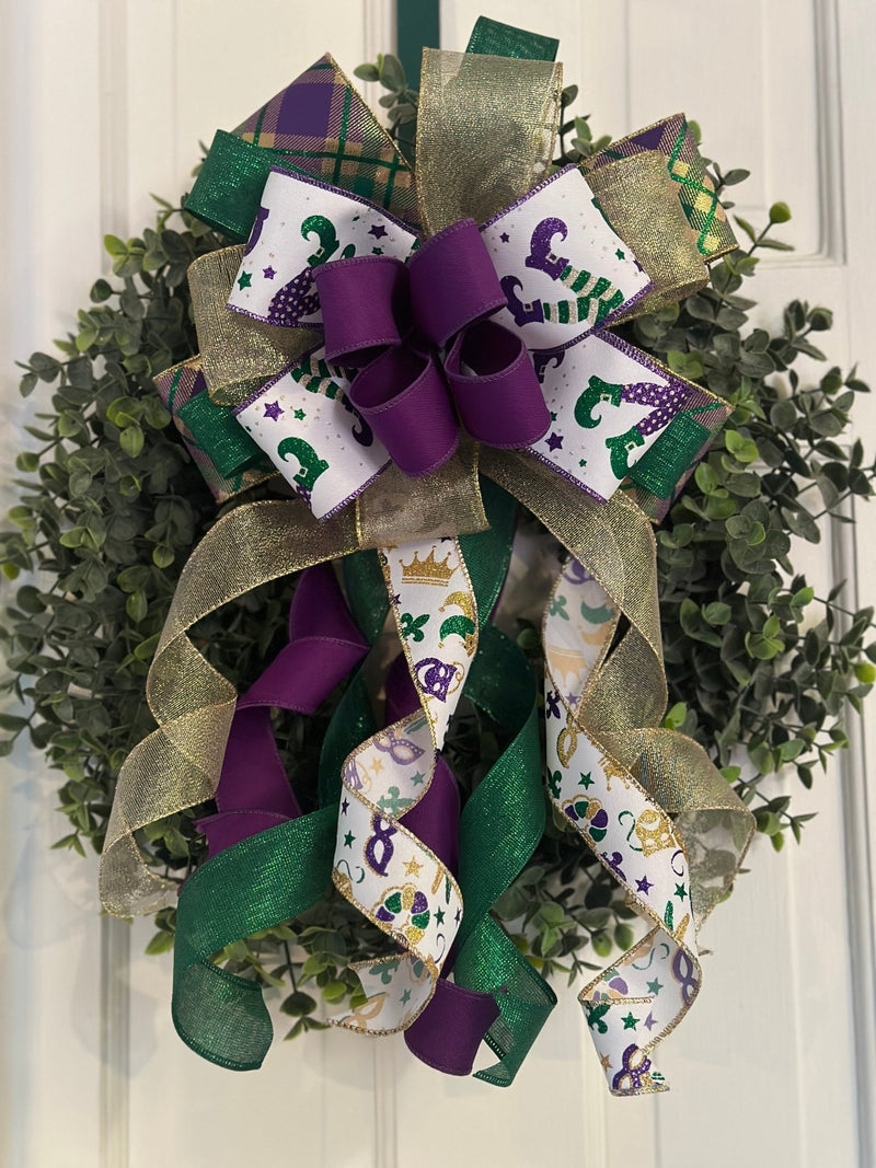 Fat Tuesday Mardi Gras Bow - Emerald's Avenue