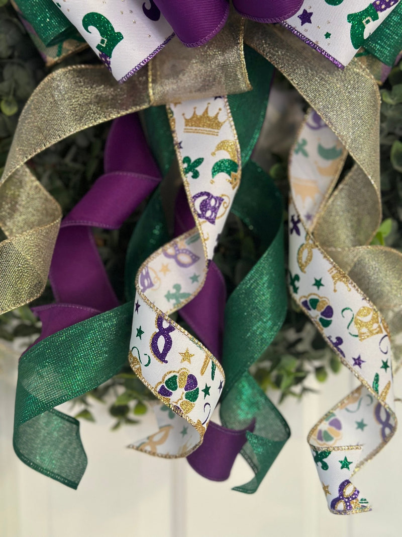 Fat Tuesday Mardi Gras Bow - Emerald's Avenue