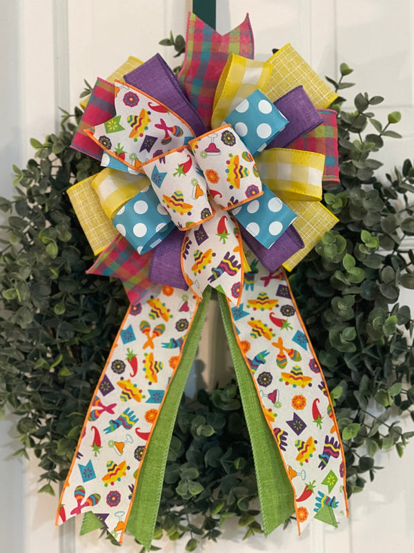 Fiesta Birthday Bow - Emerald's Avenue