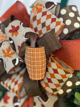 Football, Diamonds & Polka Dots Fall Bow - Emerald's Avenue