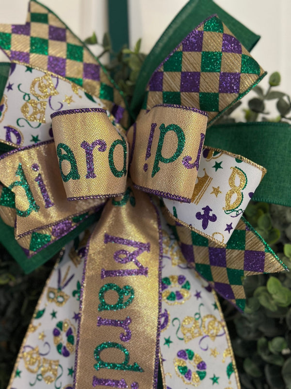 Gold Mardi Gras Bow - Emerald's Avenue