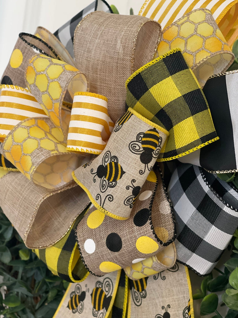 Honey Bees Spring & Summer Bow - Emerald's Avenue