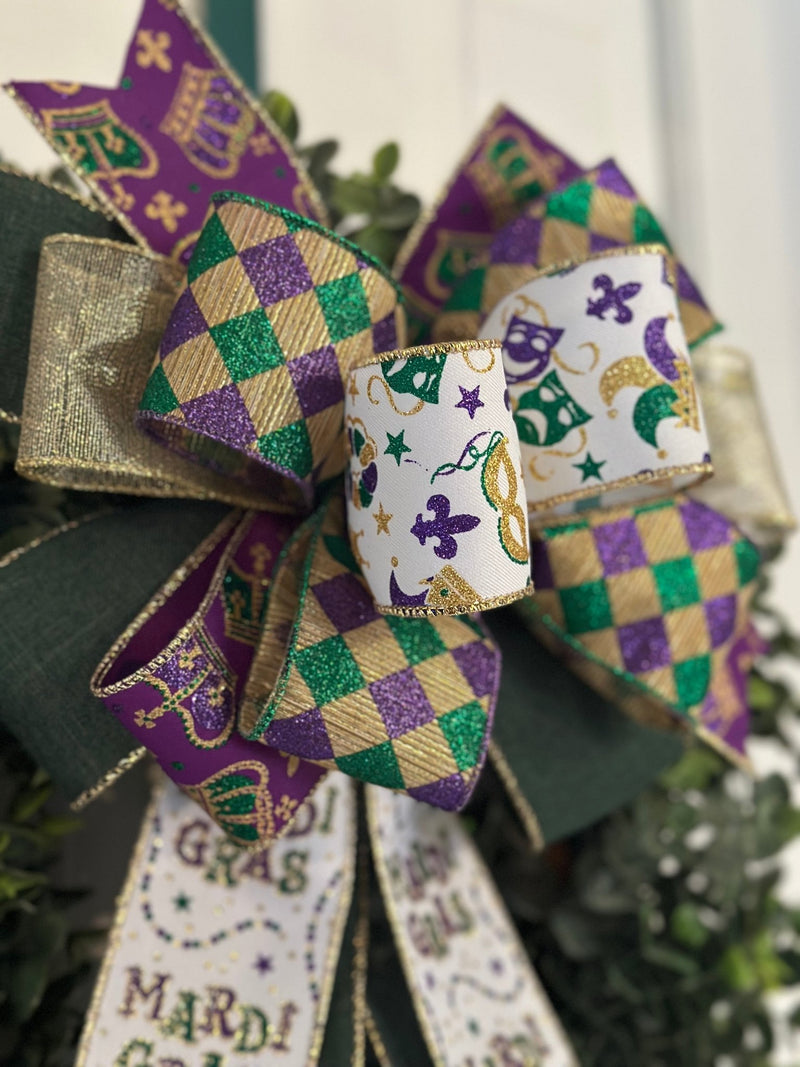 Jester Mardi Gras Bow - Emerald's Avenue