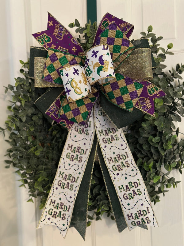 Jester Mardi Gras Bow - Emerald's Avenue