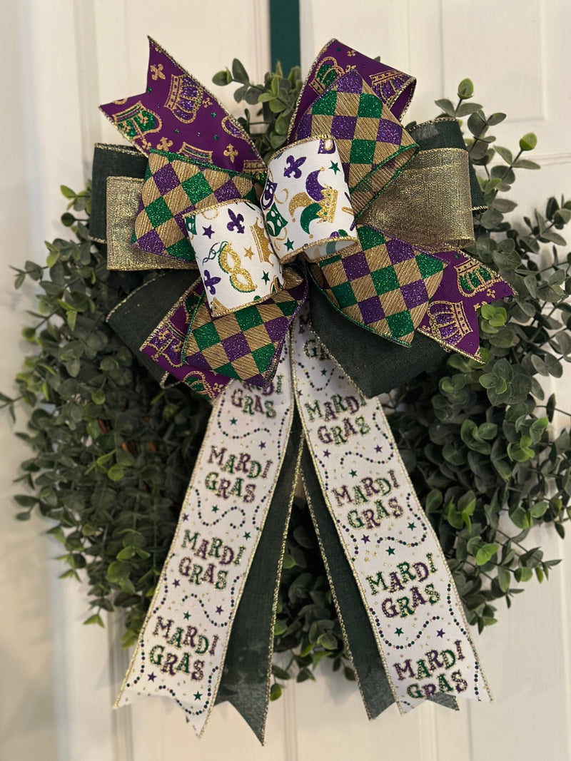 Jester Mardi Gras Bow - Emerald's Avenue