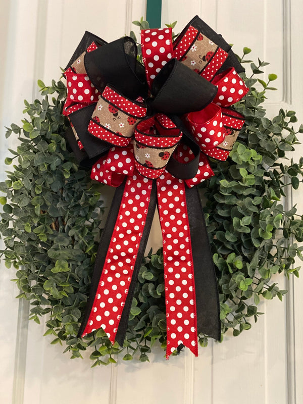 Ladybugs & Polka Dots Bow - Emerald's Avenue