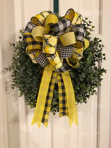 Lemons & Buffalo Plaid Bow - Emerald's Avenue