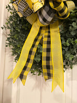 Lemons & Buffalo Plaid Bow - Emerald's Avenue