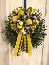 Lemons & Buffalo Plaid Bow - Emerald's Avenue