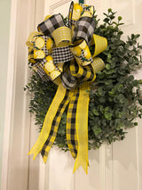 Lemons & Buffalo Plaid Bow - Emerald's Avenue