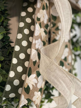 Magnolias & Polka Dots Bow - Emerald's Avenue