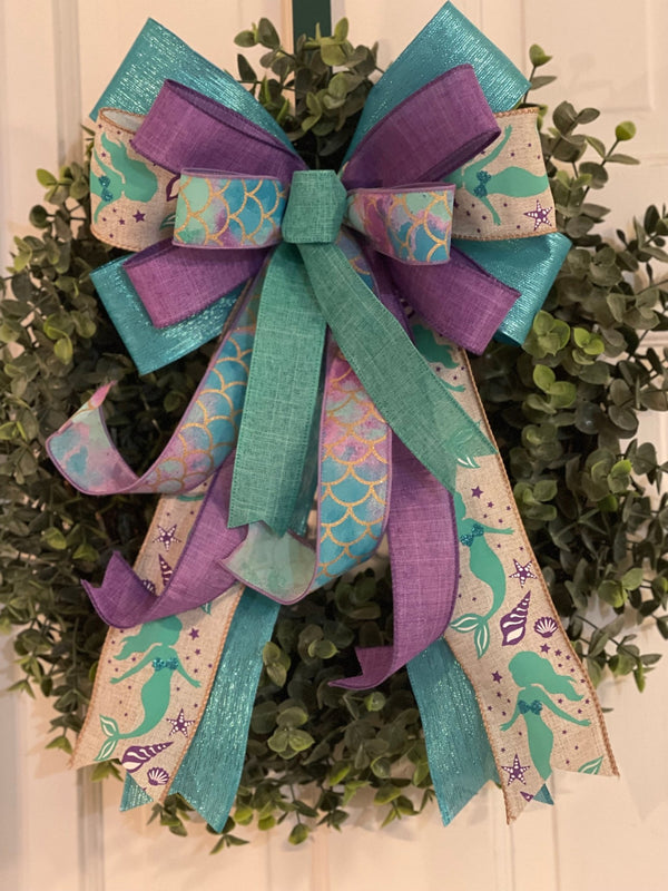 Mermaids & Seashells Bow - Emerald's Avenue