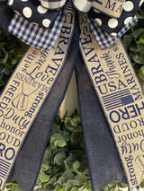 Navy Blue Marines Bow - Emerald's Avenue