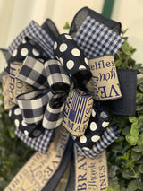 Navy Blue Marines Bow - Emerald's Avenue