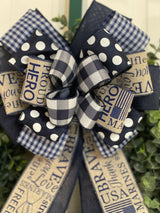 Navy Blue Marines Bow - Emerald's Avenue