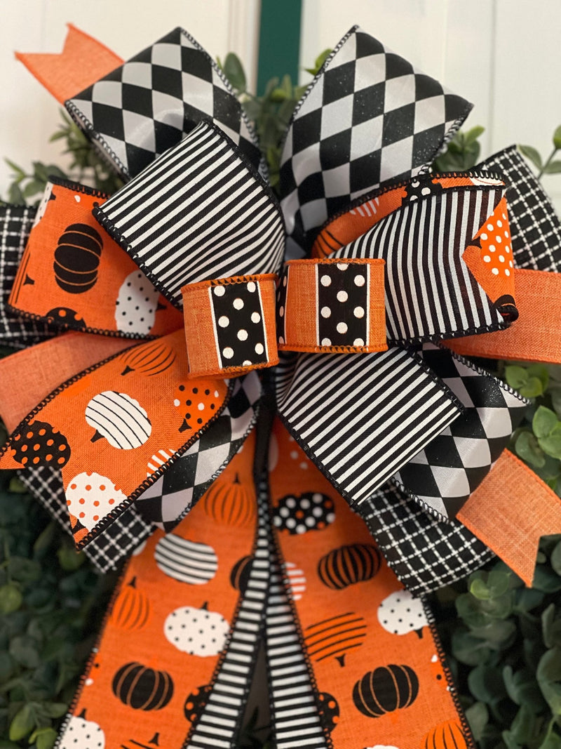 Nightmare Before Christmas Style Halloween Bow - Emerald's Avenue