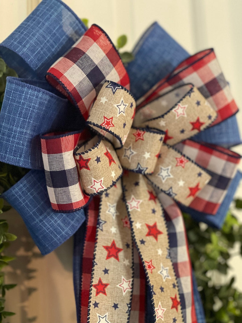 Patriotic Stars Bow - Emerald's Avenue