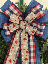 Patriotic Stars Bow - Emerald's Avenue