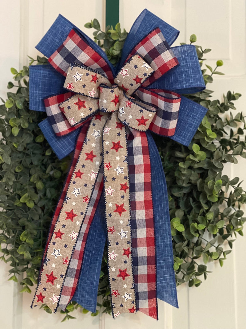 Patriotic Stars Bow - Emerald's Avenue