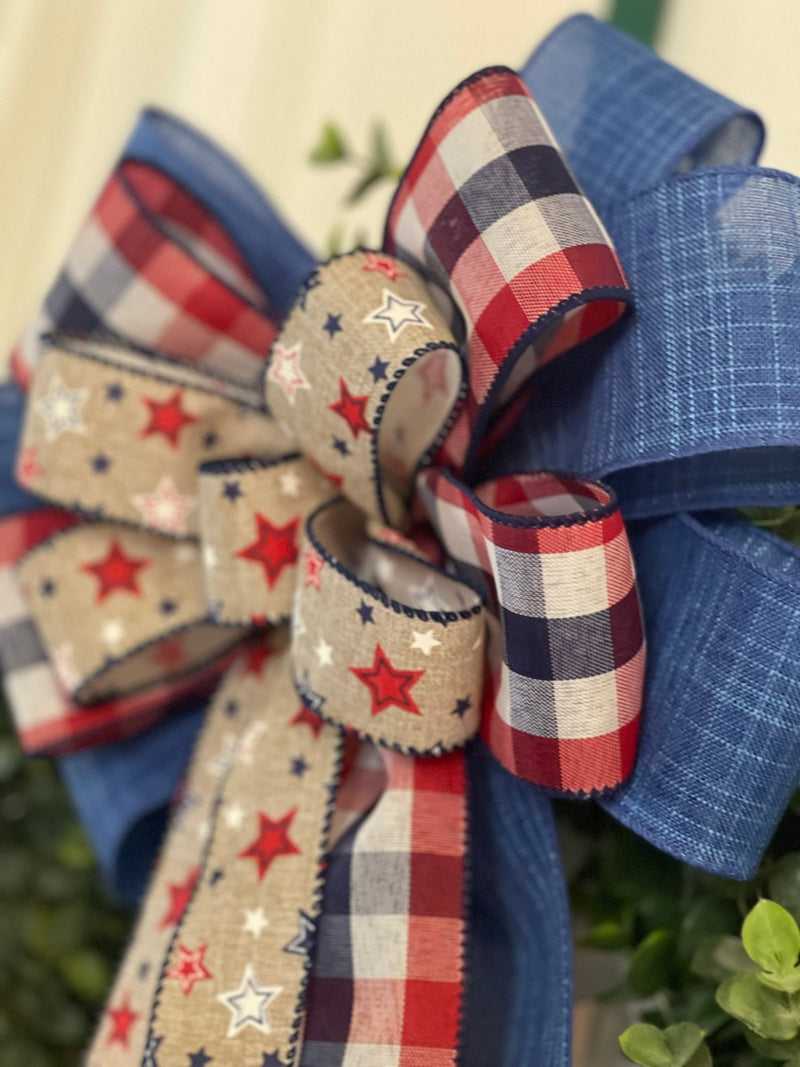 Patriotic Stars Bow - Emerald's Avenue