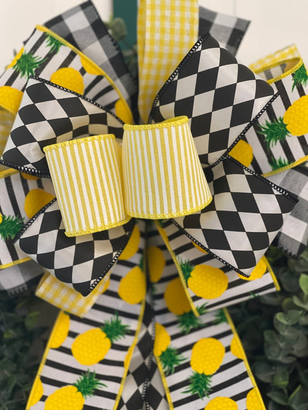 Pineapples Spring & Summer Bow - Emerald's Avenue