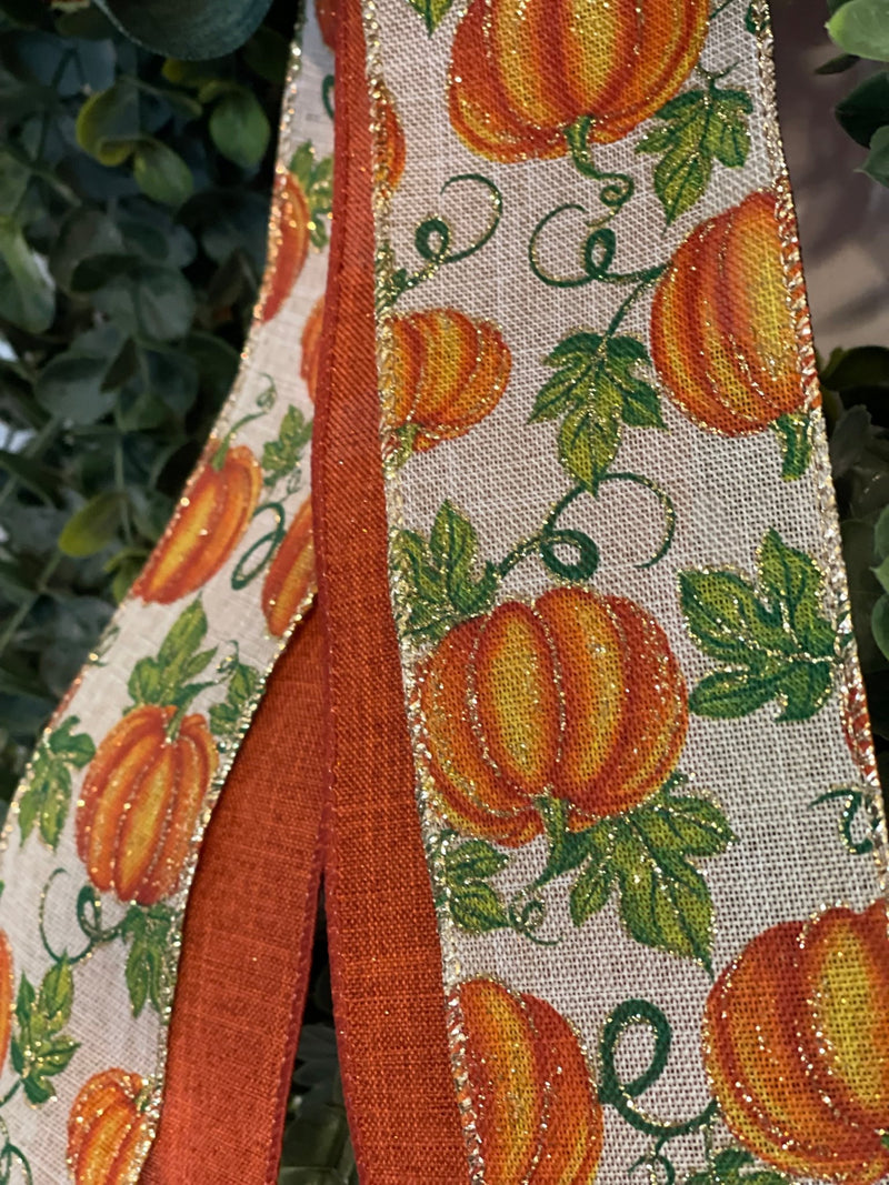 Pumpkin Themed Fall Bow - Emerald's Avenue