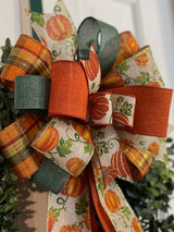 Pumpkin Themed Fall Bow - Emerald's Avenue