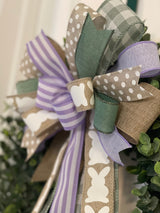 Purple Stripes Easter Bow - Emerald's Avenue