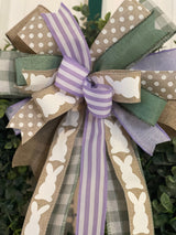 Purple Stripes Easter Bow - Emerald's Avenue