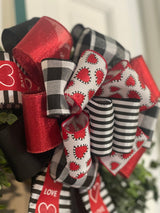 Red Hearts Valentine's Day Bow - Emerald's Avenue