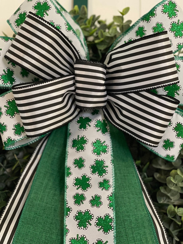 The Holiday Aisle® Green Floral Picks Combo with Bow for St Patrick's Day  (51pcs)