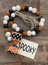 Spooky Wooden Beaded Garland - Emerald's Avenue