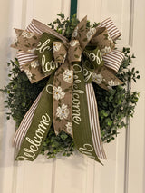 Welcome Farmhouse Magnolias Bow - Emerald's Avenue