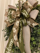 Welcome Farmhouse Magnolias Bow - Emerald's Avenue