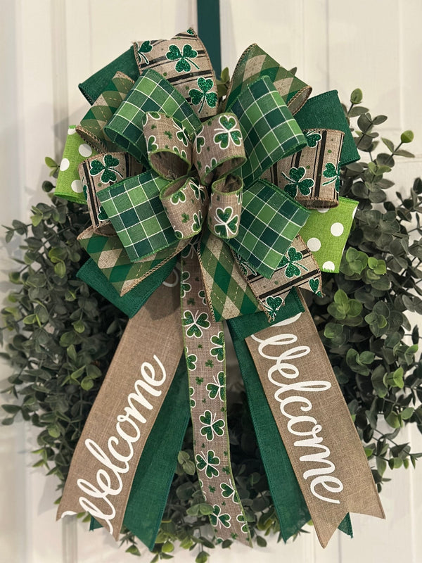 Welcome St. Patrick's Day Bow - Emerald's Avenue