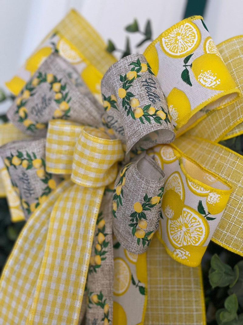 Yellow Lemons Spring & Summer Bow - Emerald's Avenue