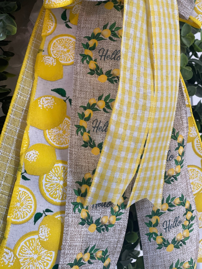 Yellow Lemons Spring & Summer Bow - Emerald's Avenue